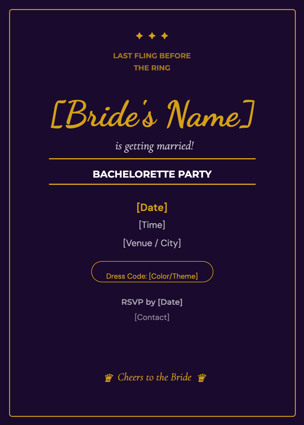 Bachelorette Party Invitation Template