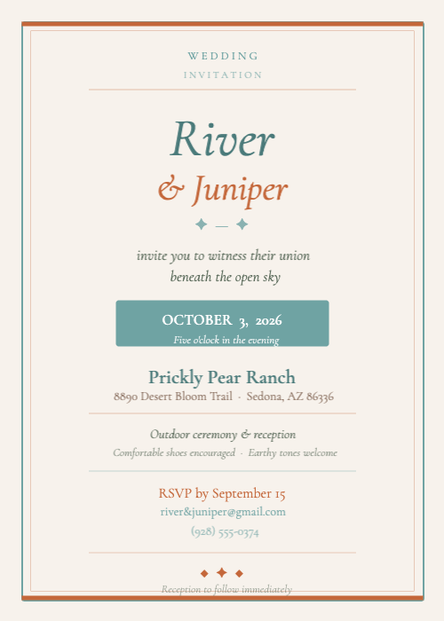 Boho Wedding Invitation