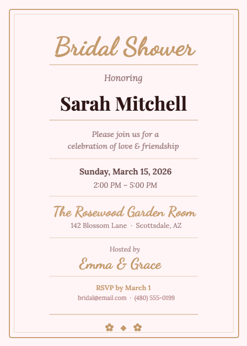Bridal Shower Invitation Template