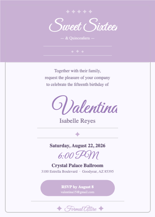 Sweet 16 Quinceañera